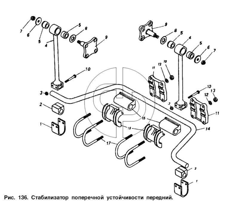 Стабилизатор поперечной устойчивости передний (№8 на схеме)