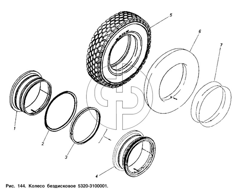 Колесо бездисковое (№4 на схеме)