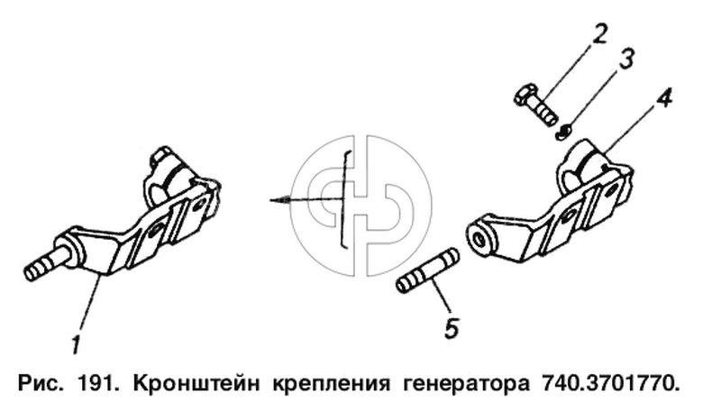 Кронштейн крепления генератора (№1 на схеме)