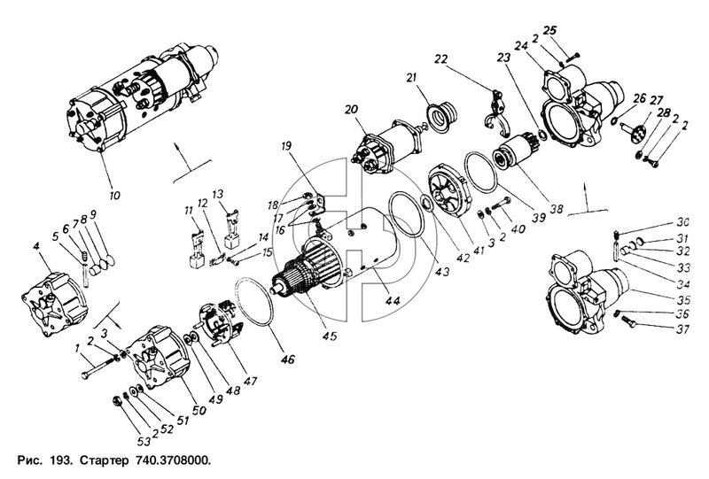 Стартер (№СТ142-3708802 на схеме)