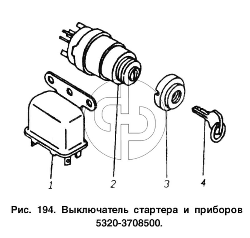 Выключатель стартера и приборов (№3 на схеме)