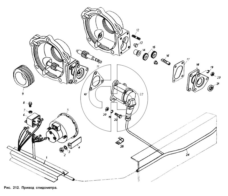 Привод спидометра (№18 на схеме)
