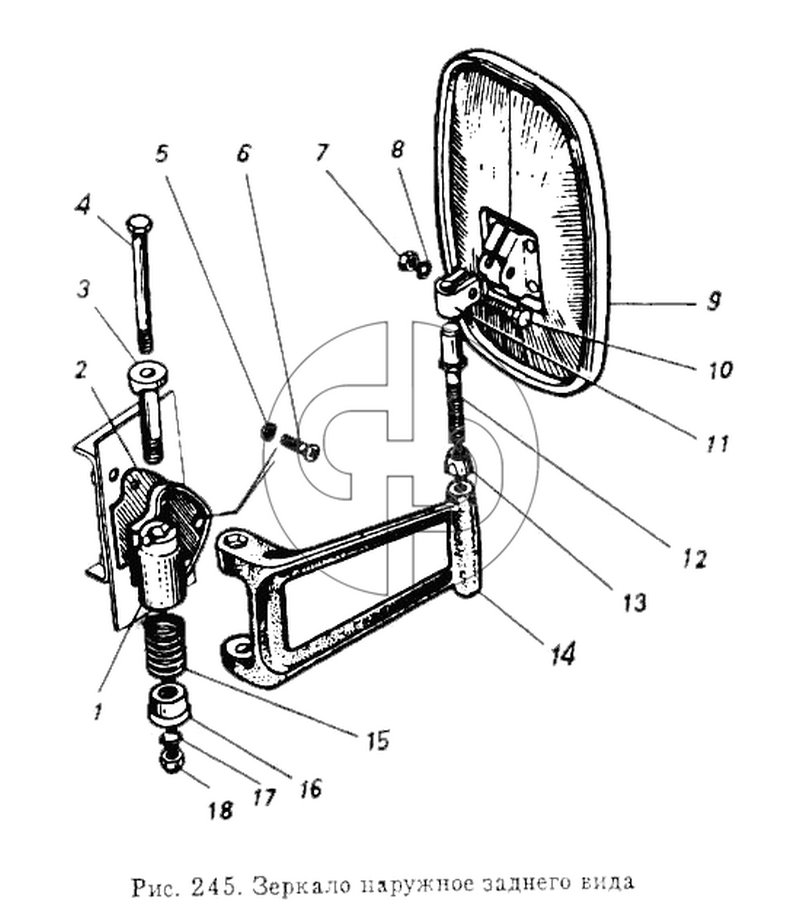 Зеркало наружное заднего вида (№12 на схеме)