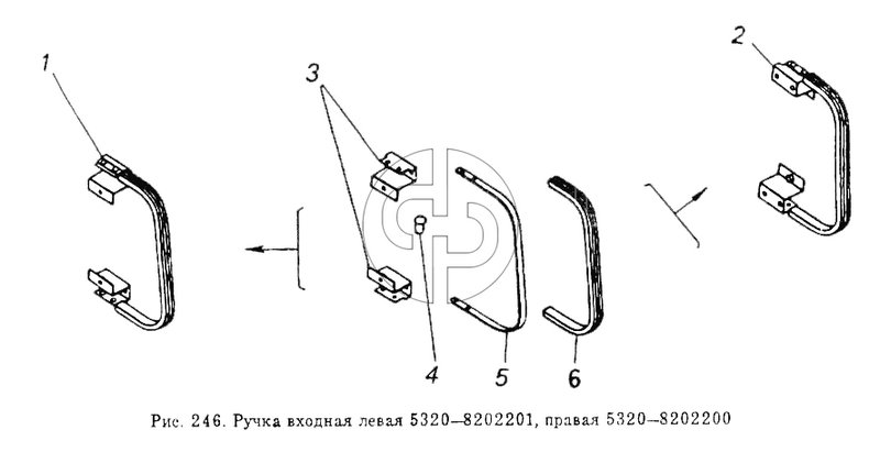 Ручка входная левая и правая (№2 на схеме)