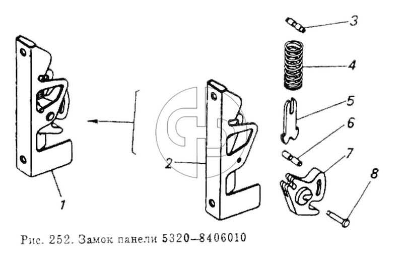 Замок панели (№5320-8415010-02 на схеме)