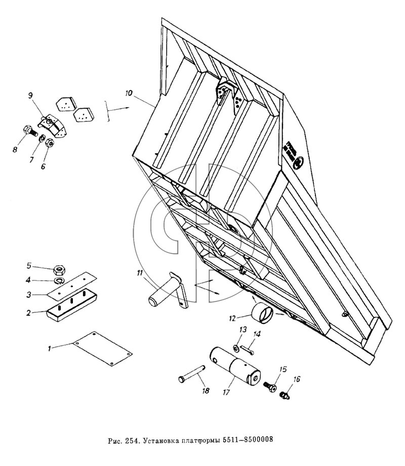 Установка платформы 5511-8500008 (№9 на схеме)
