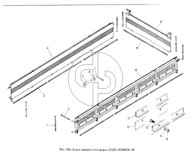 Борта основные платформы 55102-8500020-10 (№-10 на схеме)