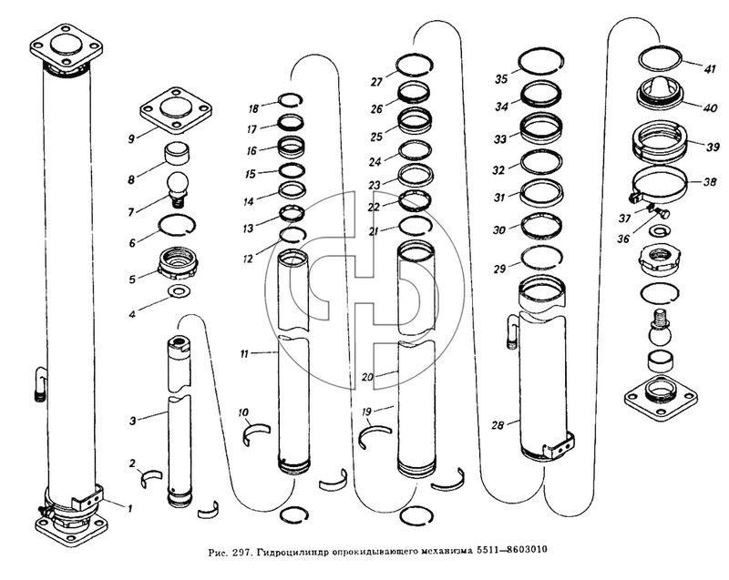 Гидроцилиндр опрокидывающего механизма 5511-8603010 (№5 на схеме)
