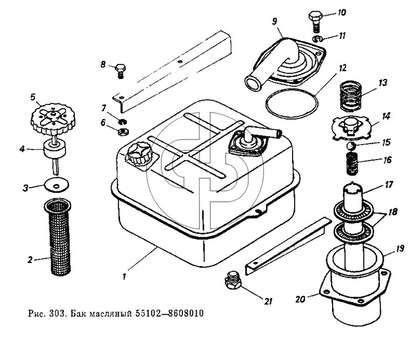 Бак масляный 55102-8608010 (№5 на схеме)