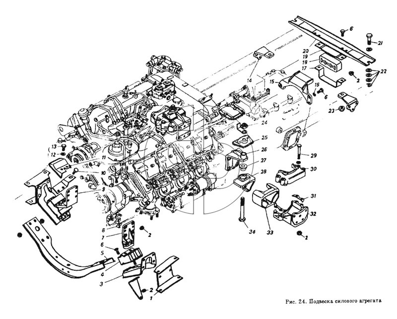 Подвеска силового агрегата (№26 на схеме)