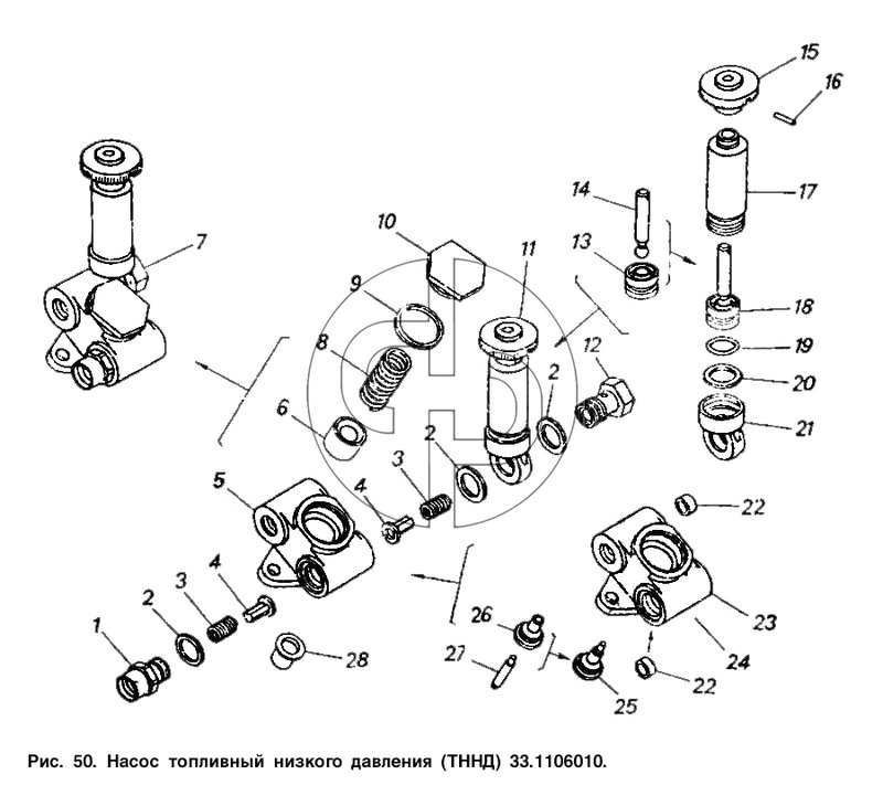 Насос топливный низкого давления (ТННД) (№25 на схеме)