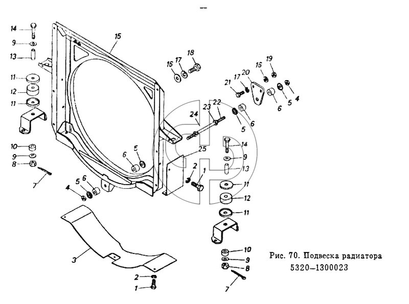 Подвеска радиатора (№24 на схеме)