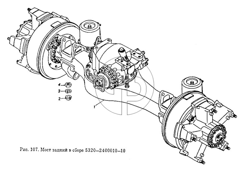 Мост задний в сборе (№2 на схеме)