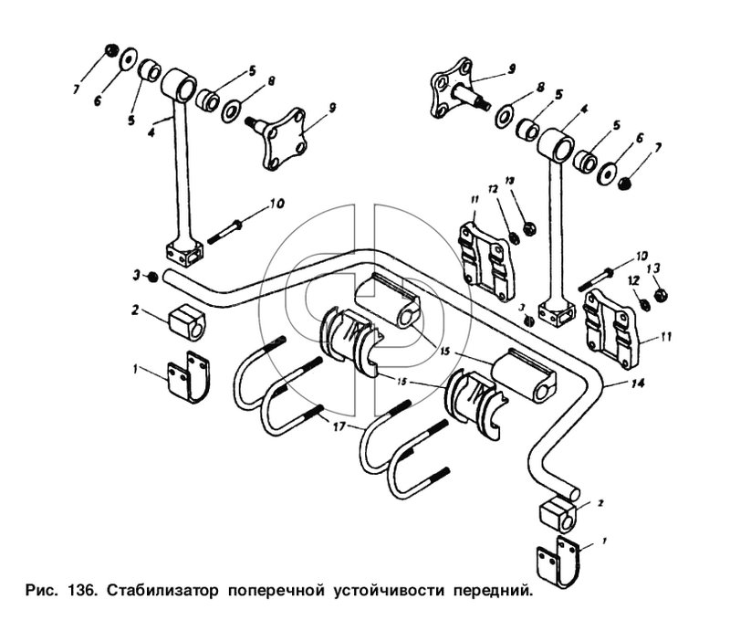 Стабилизатор поперечной устойчивости передний (№8 на схеме)