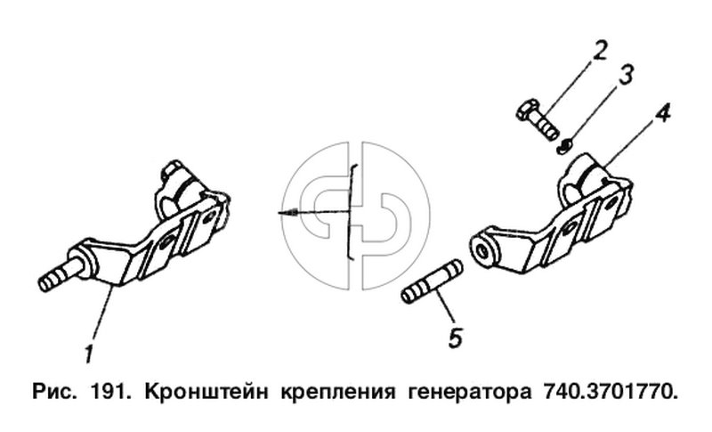 Кронштейн крепления генератора (№1 на схеме)