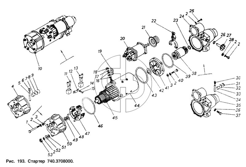 Стартер (№СТ142-3708830 на схеме)