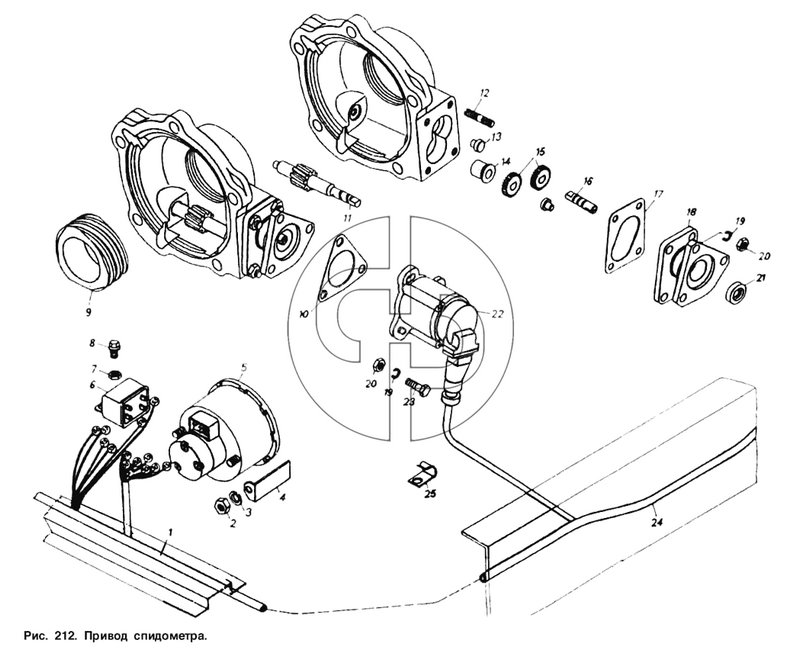 Привод спидометра (№21 на схеме)