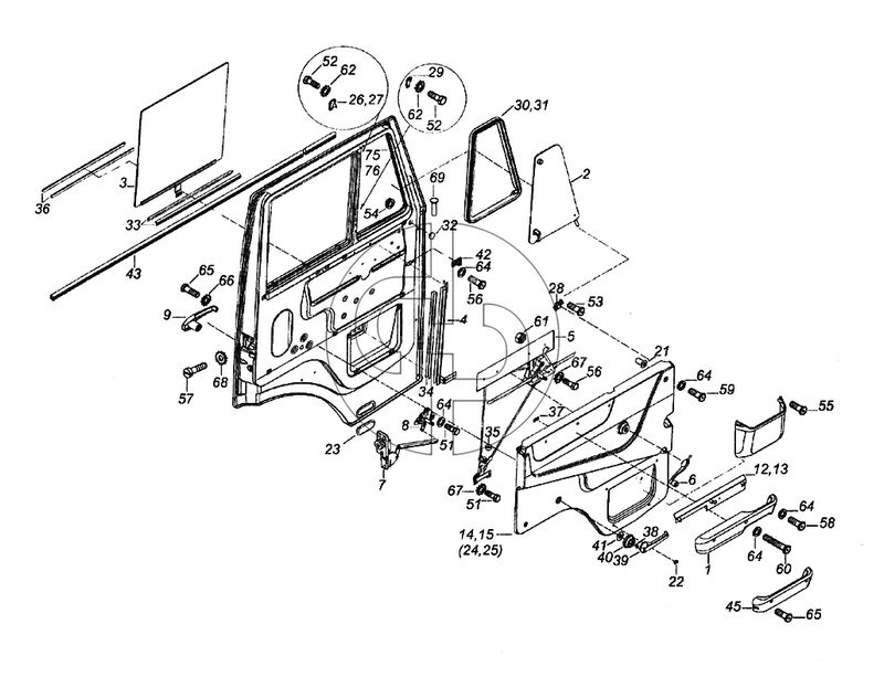 Установка стекол и арматуры двери левая (№43 на схеме)