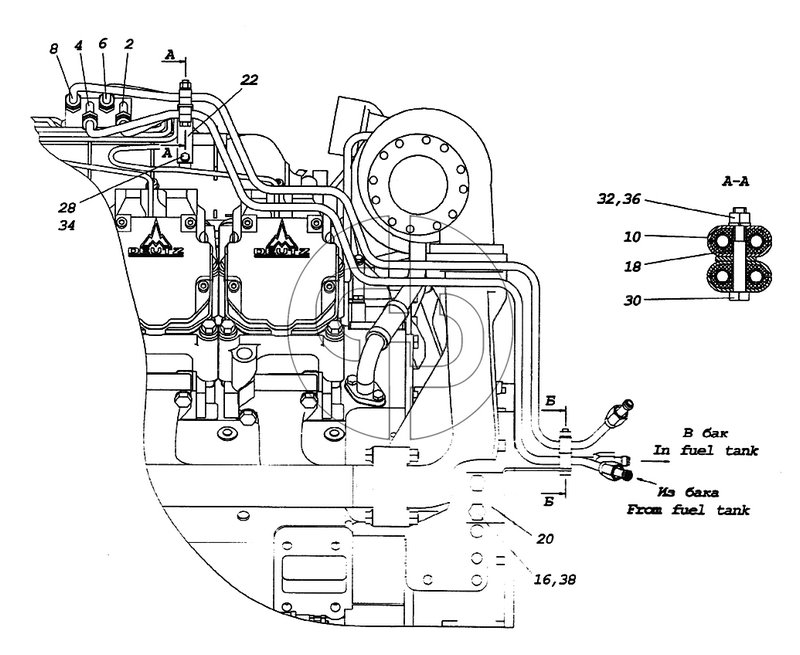 Установка топливопроводов (№28 на схеме)
