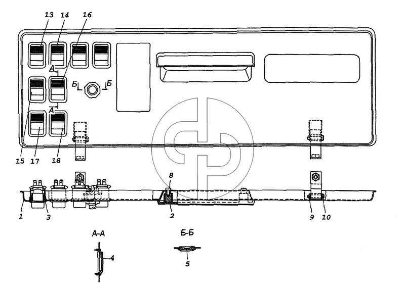 Панель выключателей (№2 на схеме)