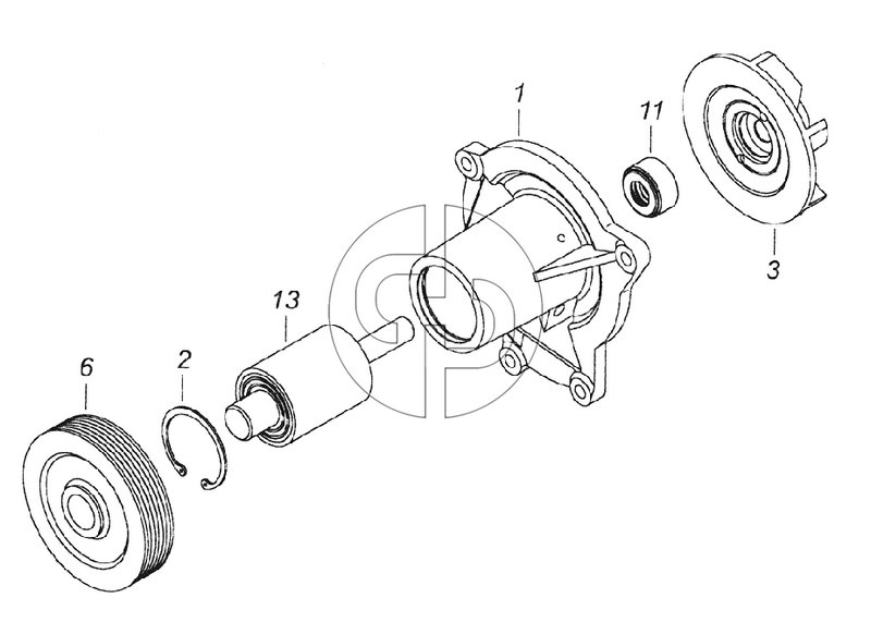 740.50-1307010 Водяной насос (№6 на схеме)