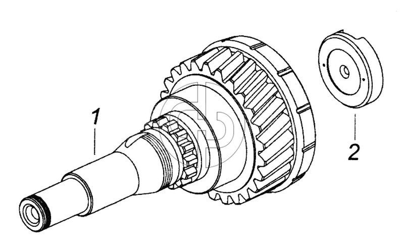 154.1701026 Вал первичный коробки передач с зубчатой муфтой и втулкой (№2 на схеме)
