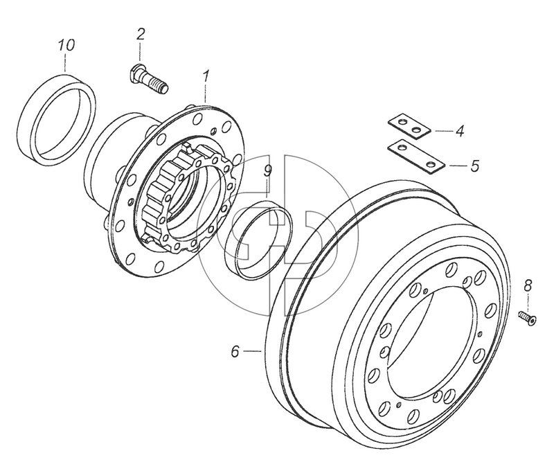 43114-3103010-10 Ступица колеса с барабаном тормоза (№6 на схеме)