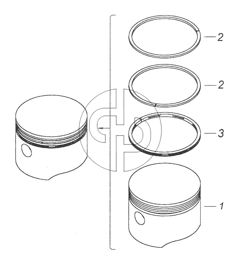 53205-3509154 Поршень в сборе (№1 на схеме)