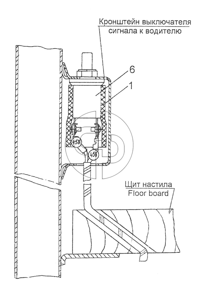 4310-3700023 Установка выключателя сигнала к водителю (№6 на схеме)