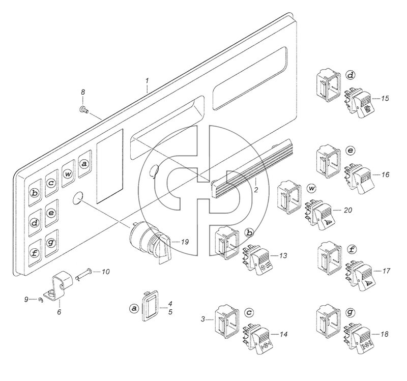 53228-3710428-36 Панель выключателей (№2 на схеме)