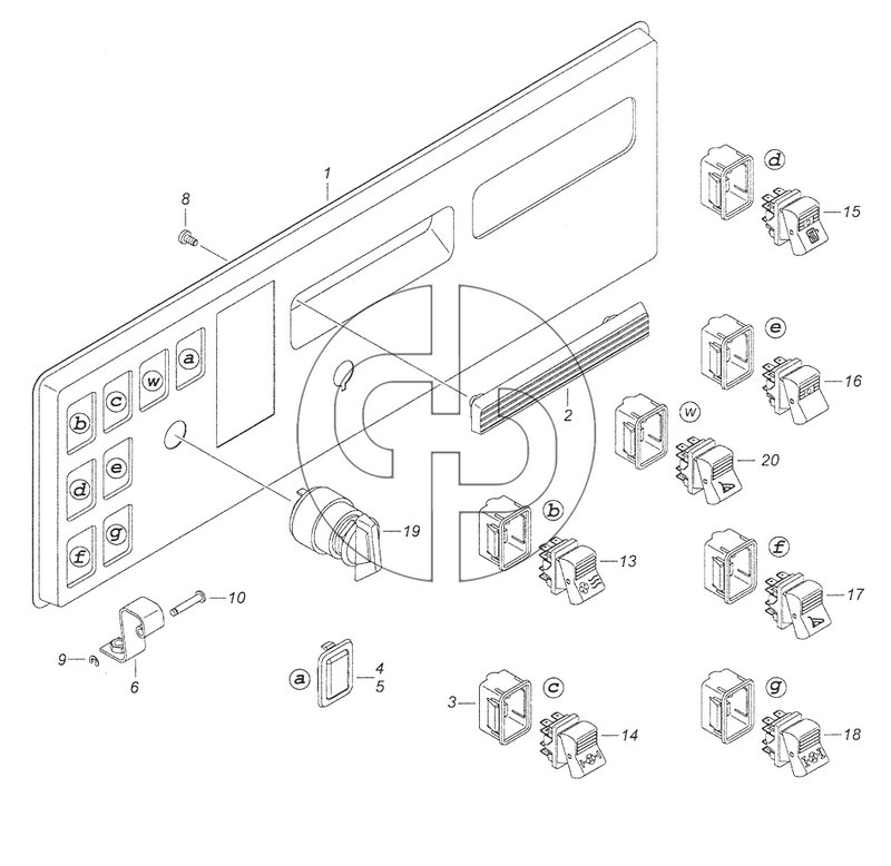43118-3710428-17 Панель выключателей (№2 на схеме)
