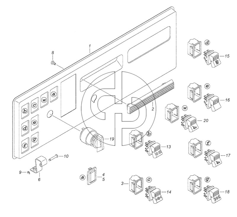 5350-3710428-20 Панель выключателей (№2 на схеме)