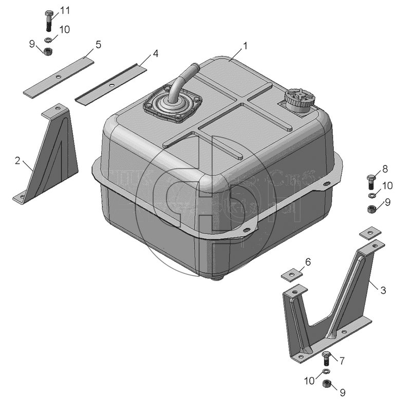 Установка масляного бака  5511-8608001-10 (№3 на схеме)