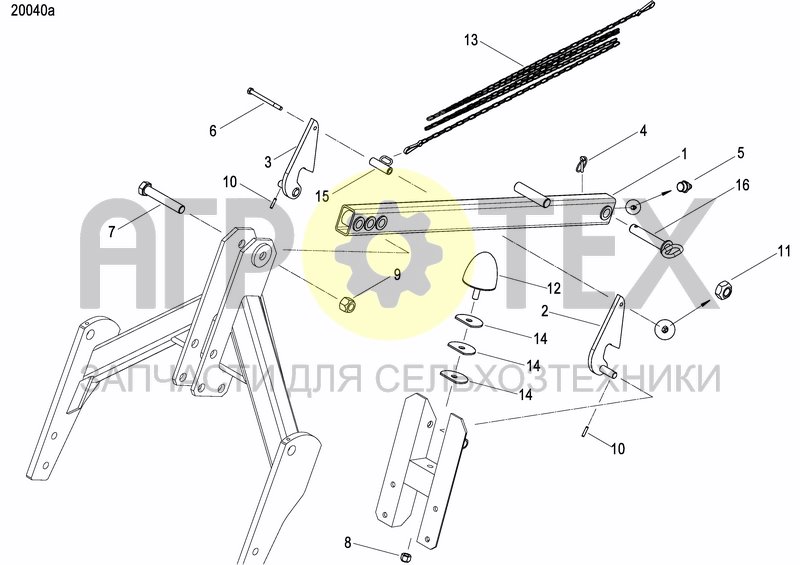 Чертеж HYDRAULIC SEEDER HITCH