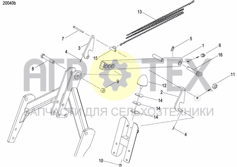 Чертеж HYDRAULIC SEEDER HITCH