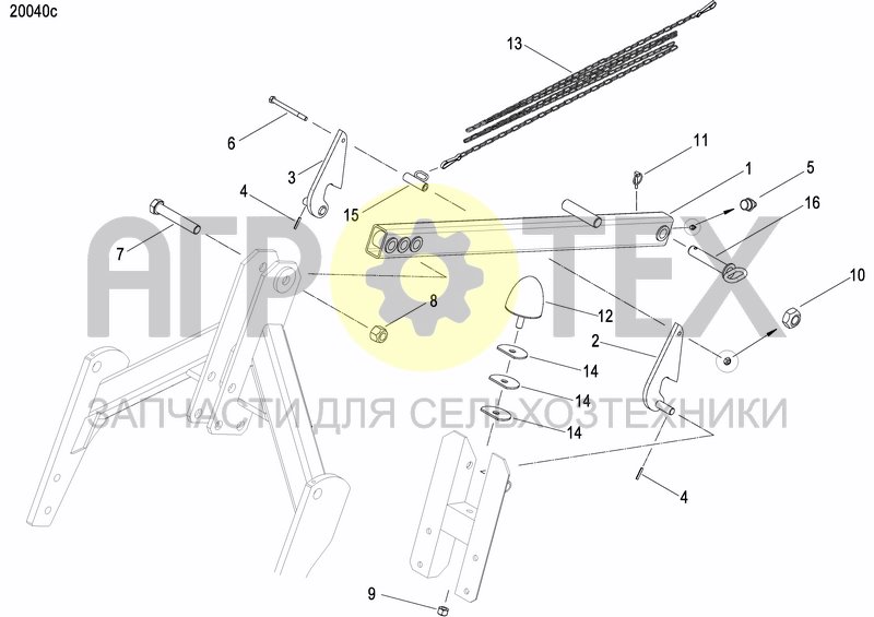 Чертеж HYDRAULIC SEEDER HITCH