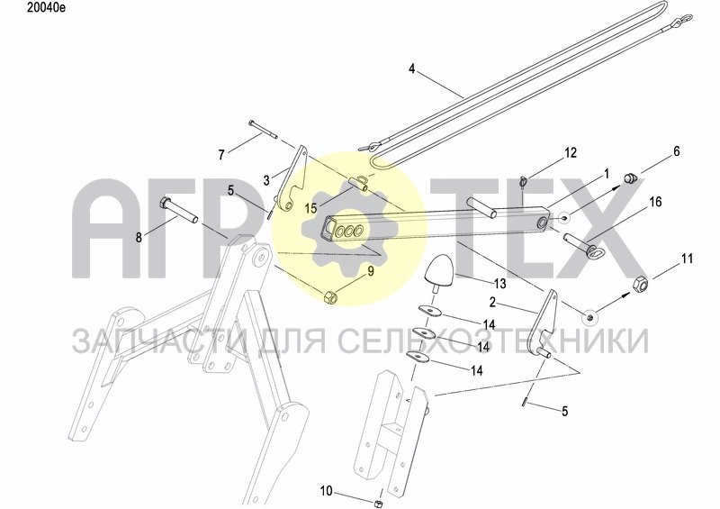 Чертеж HYDRAULIC SEEDER HITCH