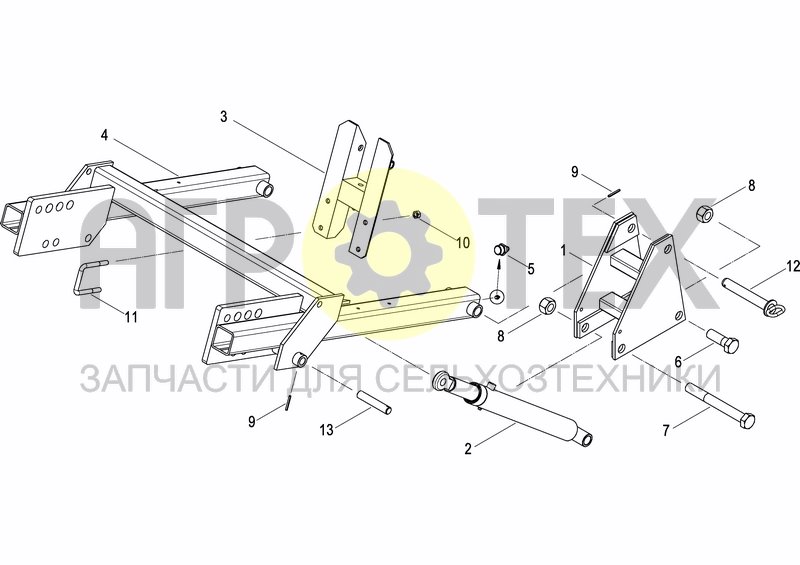 Чертеж HYDRAULIC SEEDER HITCH