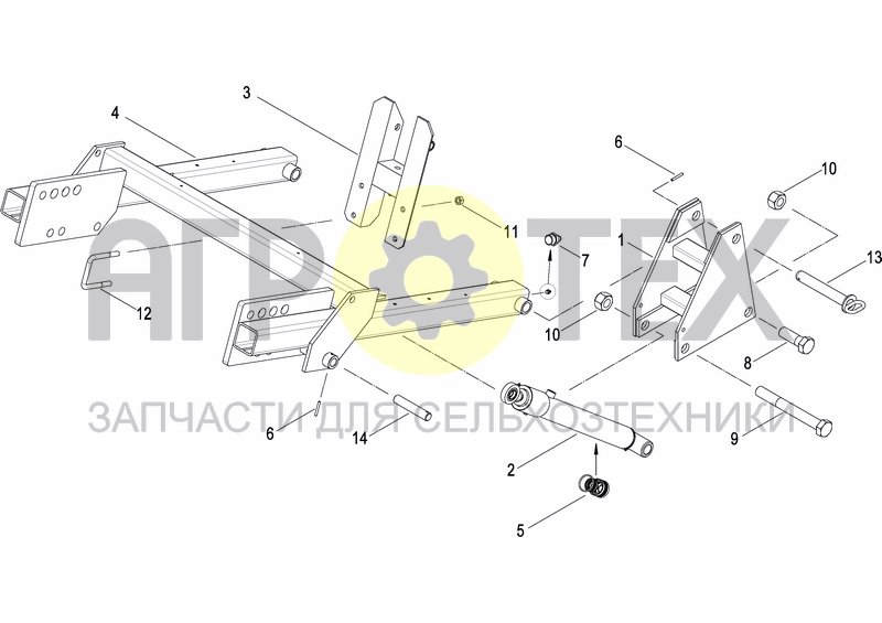 Чертеж HYDRAULIC SEEDER HITCH