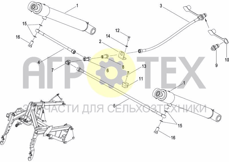 Чертеж HYDRAULIC SEEDER HITCH