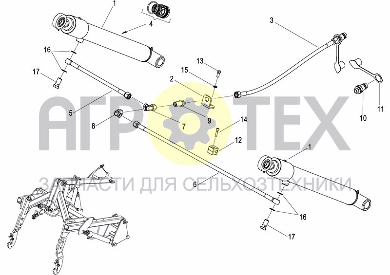 Чертеж HYDRAULIC SEEDER HITCH