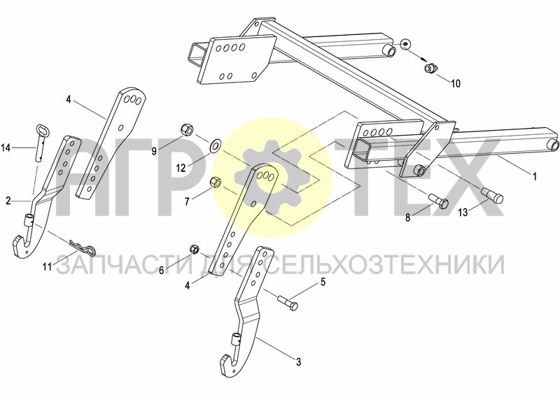 Чертеж MECH. SEEDER HITCH