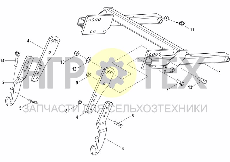 Чертеж MECH. SEEDER HITCH