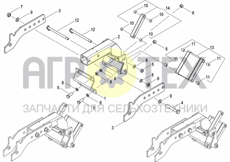 Чертеж CONNECTION SET FOR COULTERBAR