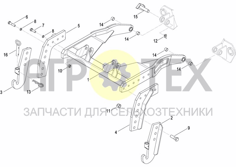 Чертеж HYDRAULIC SEEDER HITCH