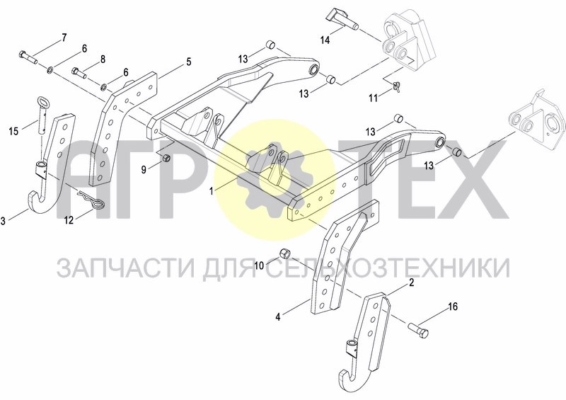 Чертеж HYDRAULIC SEEDER HITCH