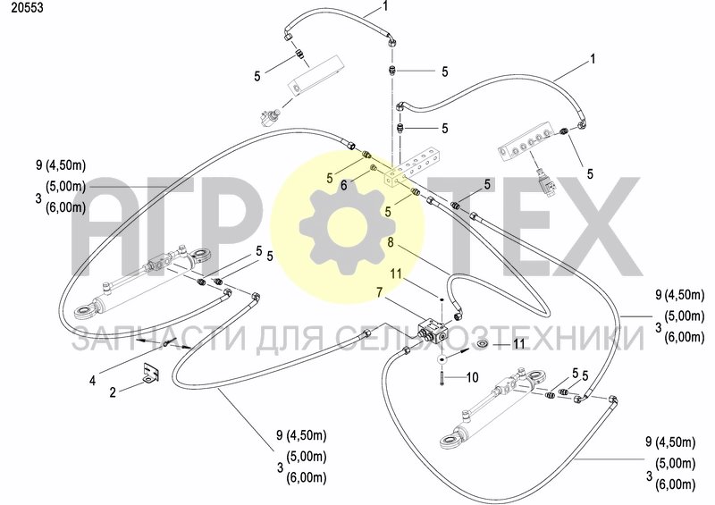 Чертеж DISC MARKER DOUBLE HYDR. FOLDABLE