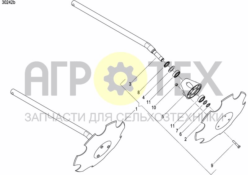 Чертеж DISC MARKER SINGLE HYDR.FOLDABLE