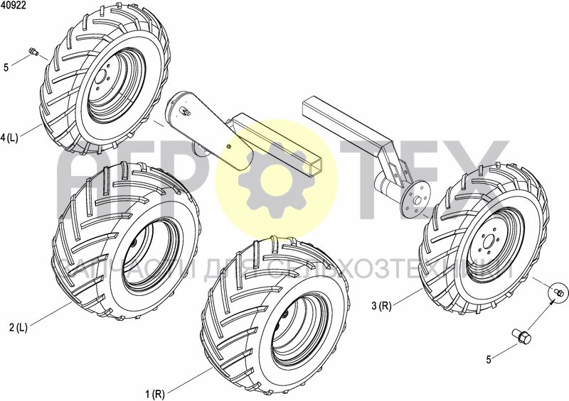 Чертеж AXLE AND WHEELS