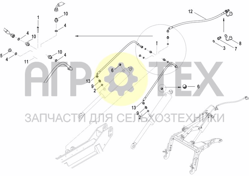 Чертеж HYDRAULIC SEEDER HITCH